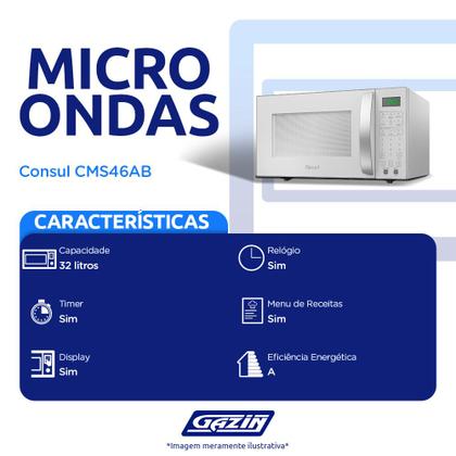 Imagem de Micro-ondas Consul 32L 900W Menu Fácil e Função Tira Odor CMS46AB