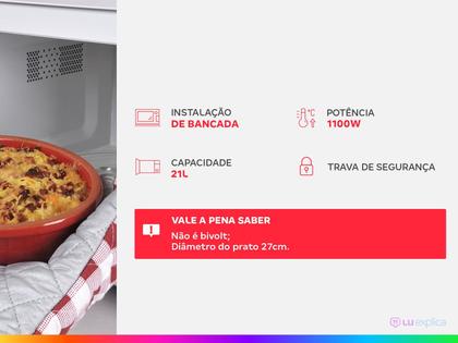 Imagem de Micro-Ondas de Bancada Continental 21L 1100W com Tira Odor MC21B