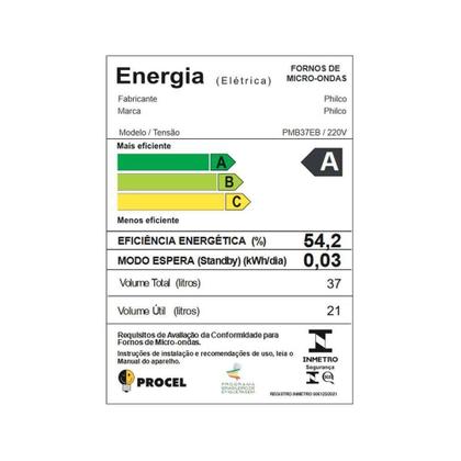 Imagem de Micro-ondas De Embutir 37L Philco Limpa Fácil 1400W 220V
