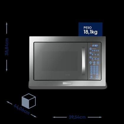 Micro-ondas de Embutir com Painel Blue Touch e Função Tira-odor