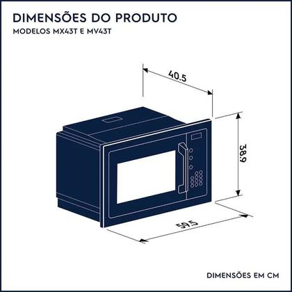 Imagem de Micro-ondas de Embutir Electrolux 34L Preto com Grill Pro Series (MV43T)