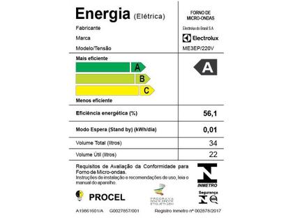 Imagem de Micro-ondas de Embutir Electrolux 34L Preto com Painel Digital e Função Tira odor (ME3EP)