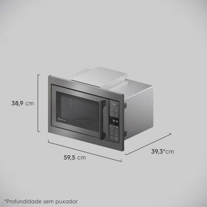 Imagem de Micro-ondas de Embutir Electrolux Experience com 34 Litros de Capacidade Cinza - ME3BC