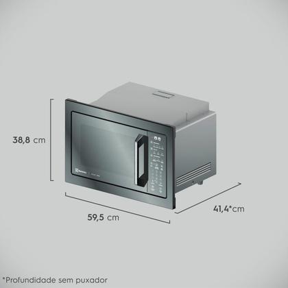 Imagem de Micro-ondas de Embutir Electrolux ME3HP com 34L Inox com Grill e Função Tira Odor