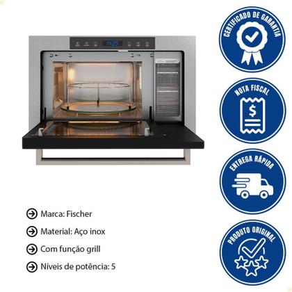 Imagem de Micro-Ondas De Embutir Fischer Infinity 25 Litros Touch Com Grill