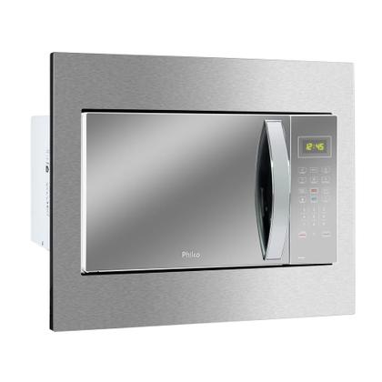 Imagem de Micro-ondas de Embutir Philco 37 Litros Limpa Fácil 1400W Espelhado e Branco PMB37EB 127V