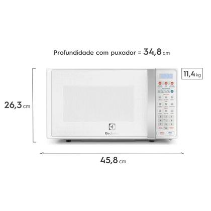 Micro-ondas Electrolux 20L Branco com Função Tira Odor e Descongelar (MTO30) Imagem de Micro-ondas Electrolux 20L Branco com Função Tira Odor e Descongelar (MTO30)