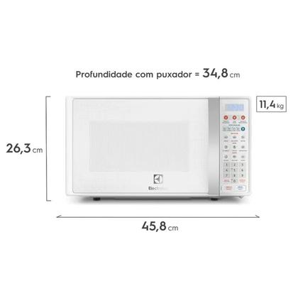 Imagem de Micro-ondas Electrolux 20L Branco com Função Tira Odor e Descongelar (MTO30)