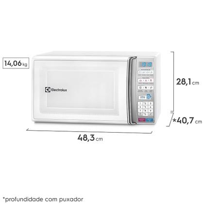 Imagem de Micro-ondas Electrolux 27L Branco com 55 receitas pré-programadas e Função Tira Odor (MB37R)