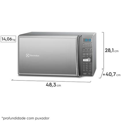 Imagem de Micro-ondas Electrolux 27L cor Inox Espelhado com 55 receitas pré-programadas (MS37R)
