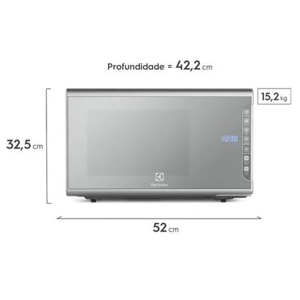 Imagem de Micro-ondas Electrolux 31L cor Inox Espelhado com Painel Integrado e Função Tira Odor (MI41S)