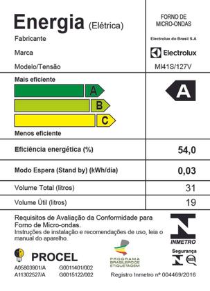 Imagem de Micro-ondas Electrolux 31L cor Inox Espelhado com Painel Integrado e Função Tira Odor (MI41S)