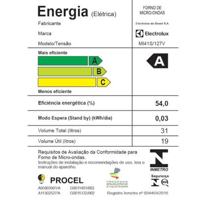 Imagem de Micro-ondas Electrolux MI41S 31L QR Code Porta Espelhada