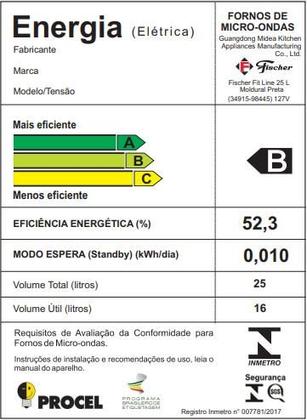 Imagem de Micro-ondas fischer fit line embutir 25l moldura preta 127v