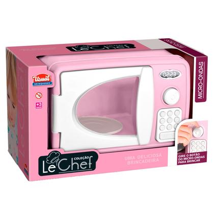 Imagem de Micro-ondas Infantil Realista New Le Chef Rosa Brincando De Cozinha Menina Utensilio  Usual