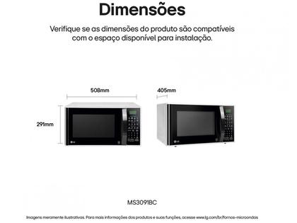 Micro-ondas LG 30L Solo MS3091BC Branco e Preto Imagem de Micro-ondas LG 30L Solo MS3091BC Branco e Preto