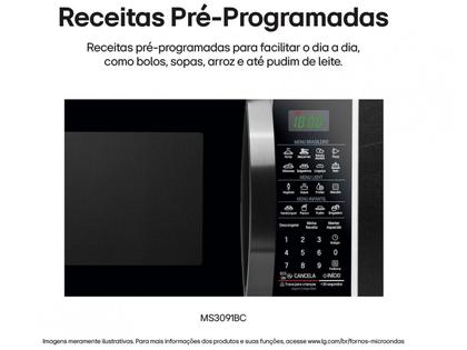 Imagem de Micro-ondas LG 30L Solo MS3091BC Branco e Preto