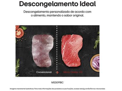 Imagem de Micro-ondas LG 30L Solo MS3091BC Branco e Preto