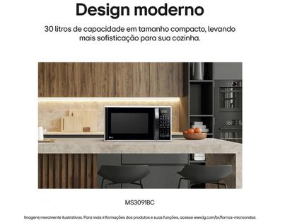 Imagem de Micro-ondas LG 30L Solo MS3091BC Branco e Preto