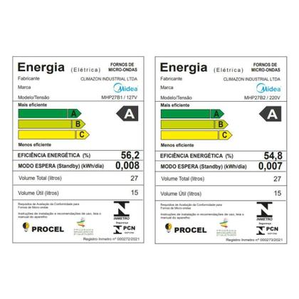 Imagem de Micro-Ondas Midea 27L Mastercook Branco 127V (MHP27B1)