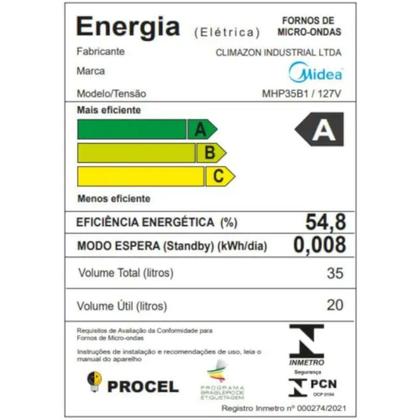 Imagem de Micro-ondas Midea MasterCook MHP35B1/B2 35L 1450W