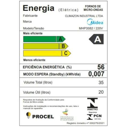 Imagem de Micro-ondas Midea MasterCook MHP35B1/B2 35L 1450W