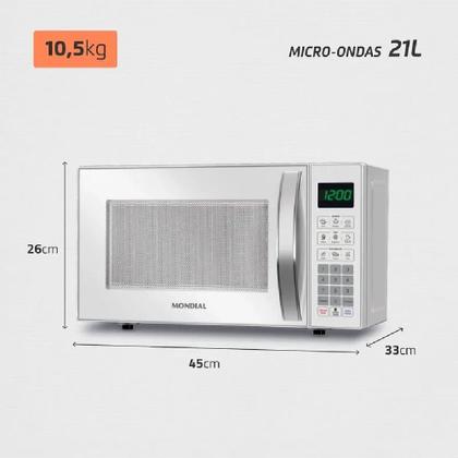 Imagem de Micro-ondas Mondial 21 Litros Branco MO-01-21-W  220 Volts