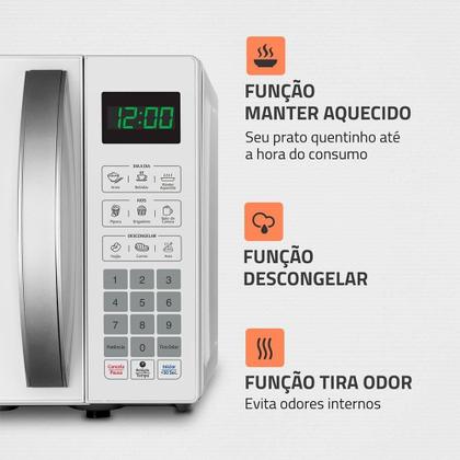 Imagem de Micro-ondas Mondial 21 Litros MO-01-21-W  1200W, Função Descongelar, Branco