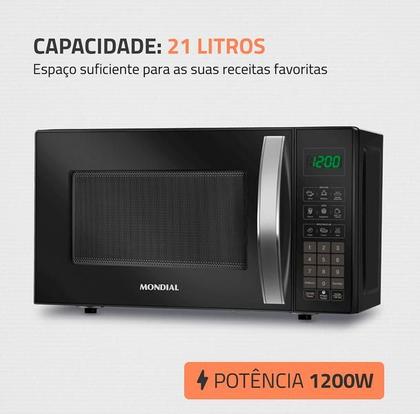 Imagem de Micro-Ondas Mondial 21L 1200W 10 Níveis 127V