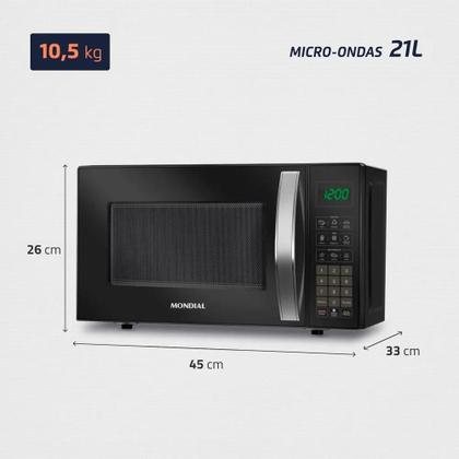 Imagem de Micro-Ondas Mondial 21L Preto 127V MO-01-21-B