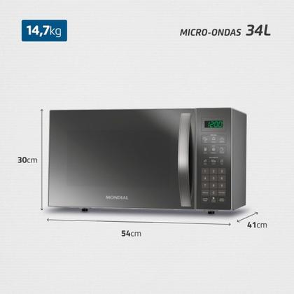 Imagem de Micro-ondas Mondial 34L Espelhado MO-02-34-E