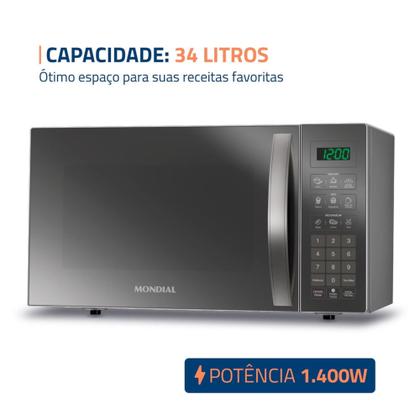 Imagem de Micro-ondas Mondial 34L Espelhado MO-02-34-E