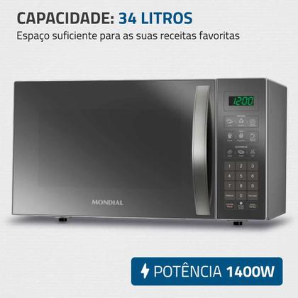 Micro-ondas Mondial Mo-02-34-e 34 Litros 1.400W Imagem de Micro-ondas Mondial Mo-02-34-e 34 Litros 1.400W