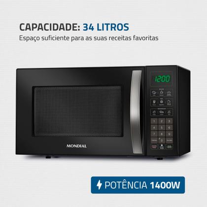 Imagem de Micro-Ondas Mondial Preto 1400W MO-02-34-B