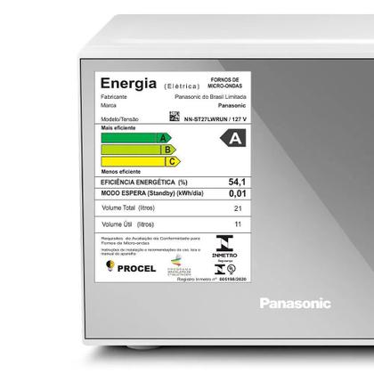 Imagem de Micro-Ondas Panasonic 21L Branco Espelhado Nn-St27Lwru 220V