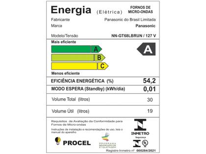 Imagem de Micro-ondas Panasonic de Bancada Tecnologia Dupla Refeição 30 Litros Preto NN-GT68LBRUN