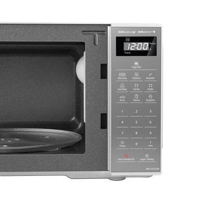 Imagem de Micro-ondas Panasonic NN-ST27LWRUN 21L, Porta Espelhada, Branco/Cinza