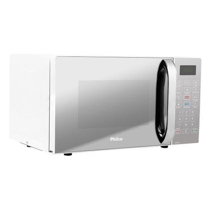 Imagem de Micro-ondas Philco 20 Litros com Revestimento Limpa Fácil Porta Espelhada Branco PMO23EB  220 Volts