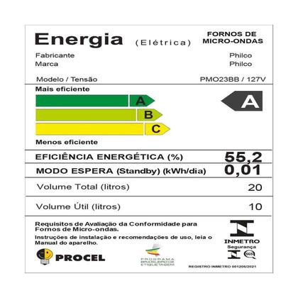 Imagem de Micro-Ondas Philco PMO23BB Multifunções Limpa Fácil 20L 220v