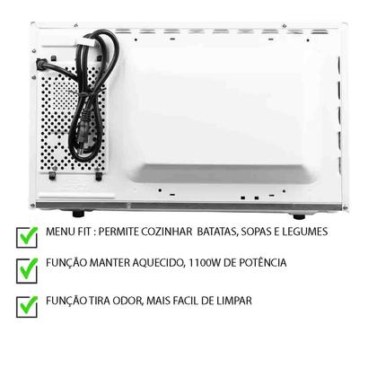 Imagem de Micro-Ondas Philco PMO23BB Multifunções Limpa Fácil 20L 220v