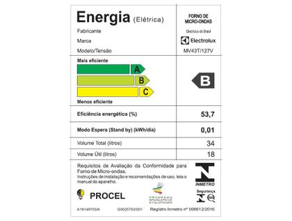 Imagem de Micro-ondas Pro Series Embut 34L MV43T Electrolux Preto 110V