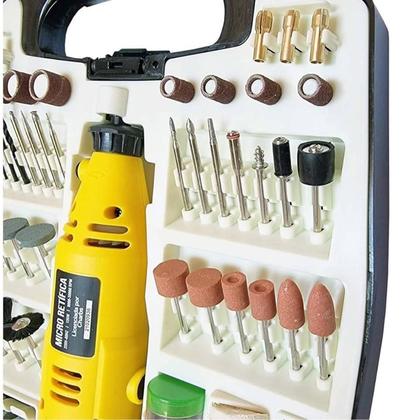 Imagem de Micro Retífica Com 234 Acessórios Novo Maleta Quebrada 220V