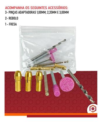 Imagem de Micro Retífica Profissional 12v Mini Furadeira + Acessórios 0 Mw