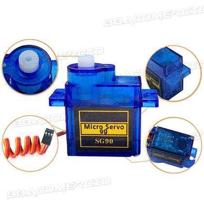 Imagem de Micro Servo Motor 9g Sg90 Kit Com 4 Unidades e Acessórios