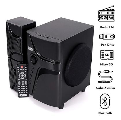 Imagem de Micro System Home Theater Caixa De Som Bluetooth 2.1 Com Subwoofer Rádio Fm Usb Sd Knup Controle Remoto Bivolt