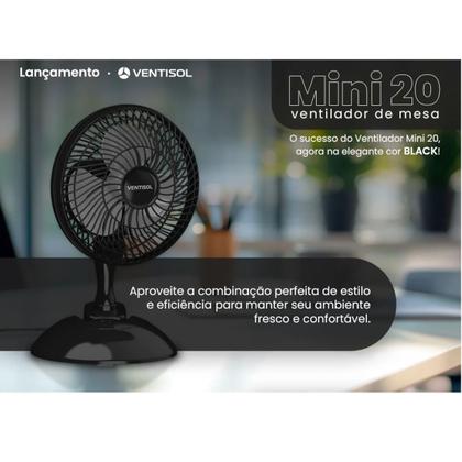 Imagem de Micro Ventilador 20cm Mini 127 Volts Black - 19133 - VENTISOL