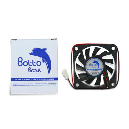 Imagem de Micro Ventilador Cooler Fan Mini 60x60x10 Mm 24v Dc 60mm 6cm Sleeve Bucha Brushless Alta Rotação 2 fios Conector 2 Pinos Modelo BT01-601024HSB2