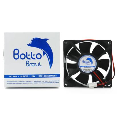 Imagem de Micro Ventilador Cooler Fan Mini 80x80x25 Mm 24v Dc 80mm 8cm Sleeve Bucha Brushless Média Rotação MS