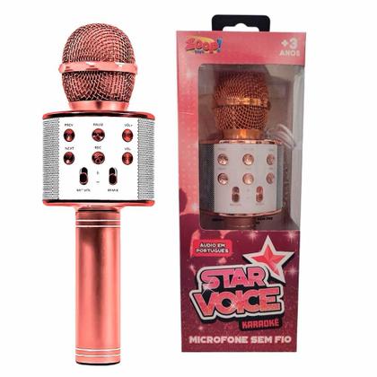 Imagem de Microfone Bluetooth Infantil - Star Voice Karaokê - Rose - Zoop Toys