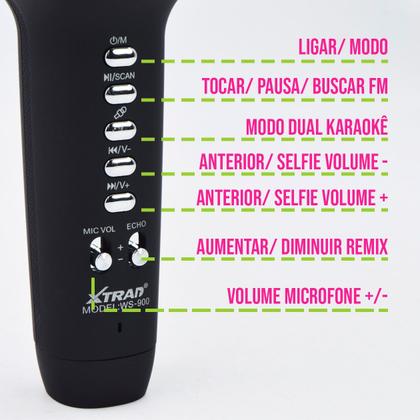 Imagem de Microfone Bluetooth Karaokê Sem Fio Caixa de Som Portátil Recarregável P/ Celular Computador Tablet Efeito de Voz